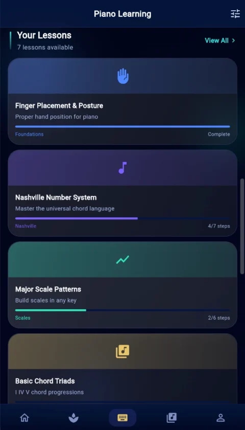 MusicKanHeal piano lessons on mobile