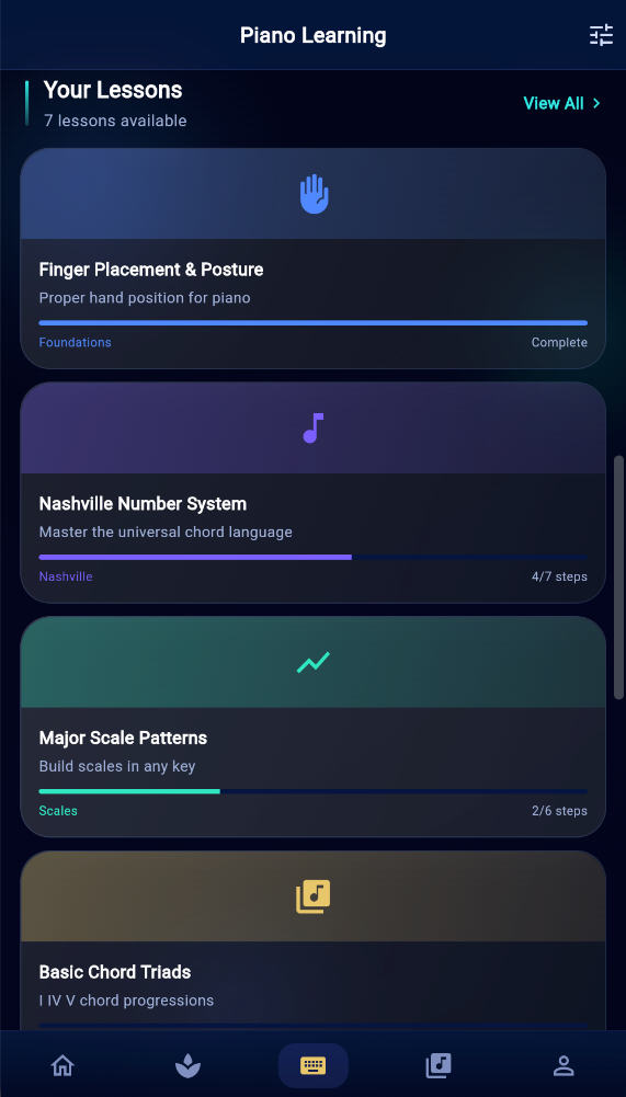MusicKanHeal app &mdash; Piano lessons on mobile