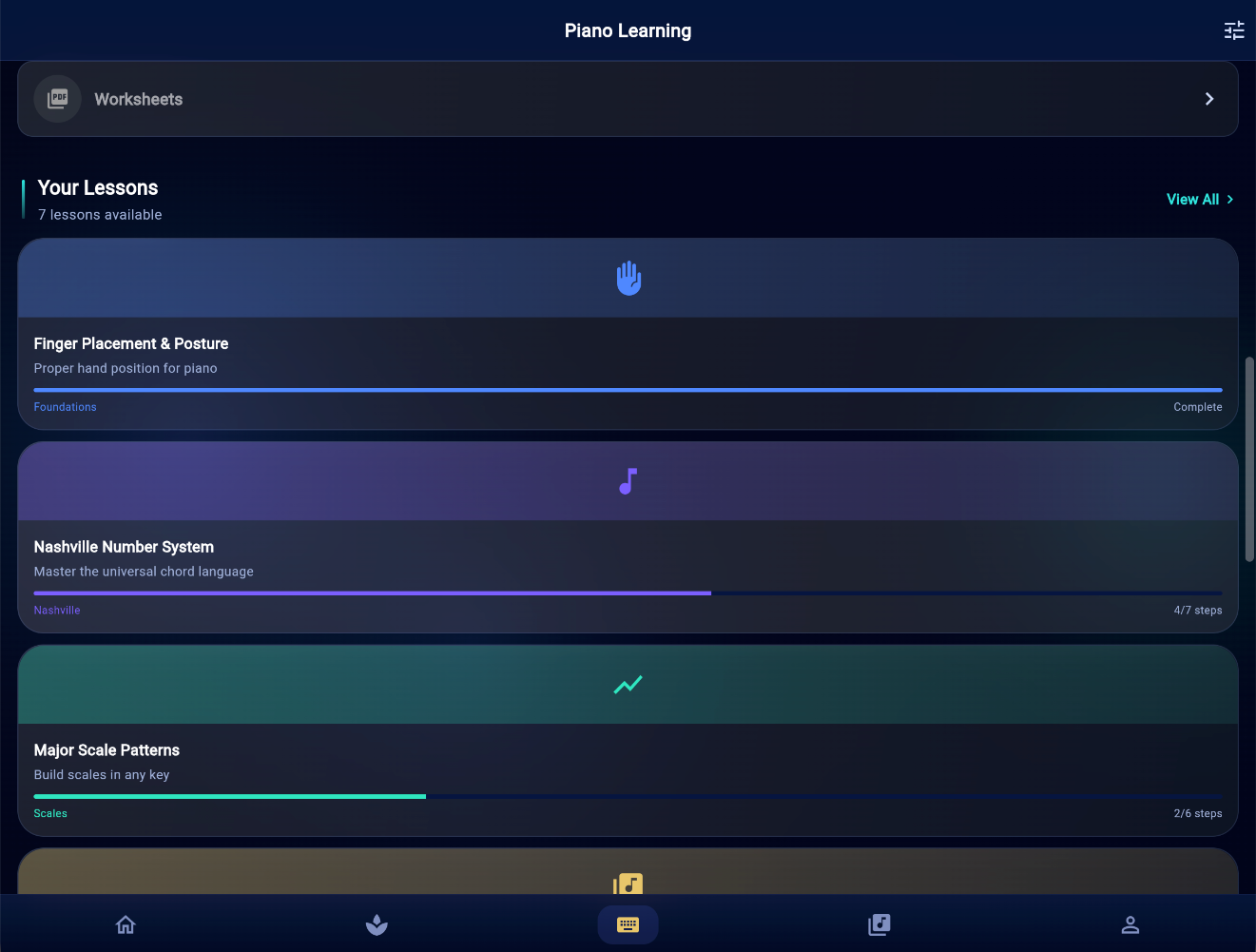 MusicKanHeal app &mdash; Piano lessons landscape